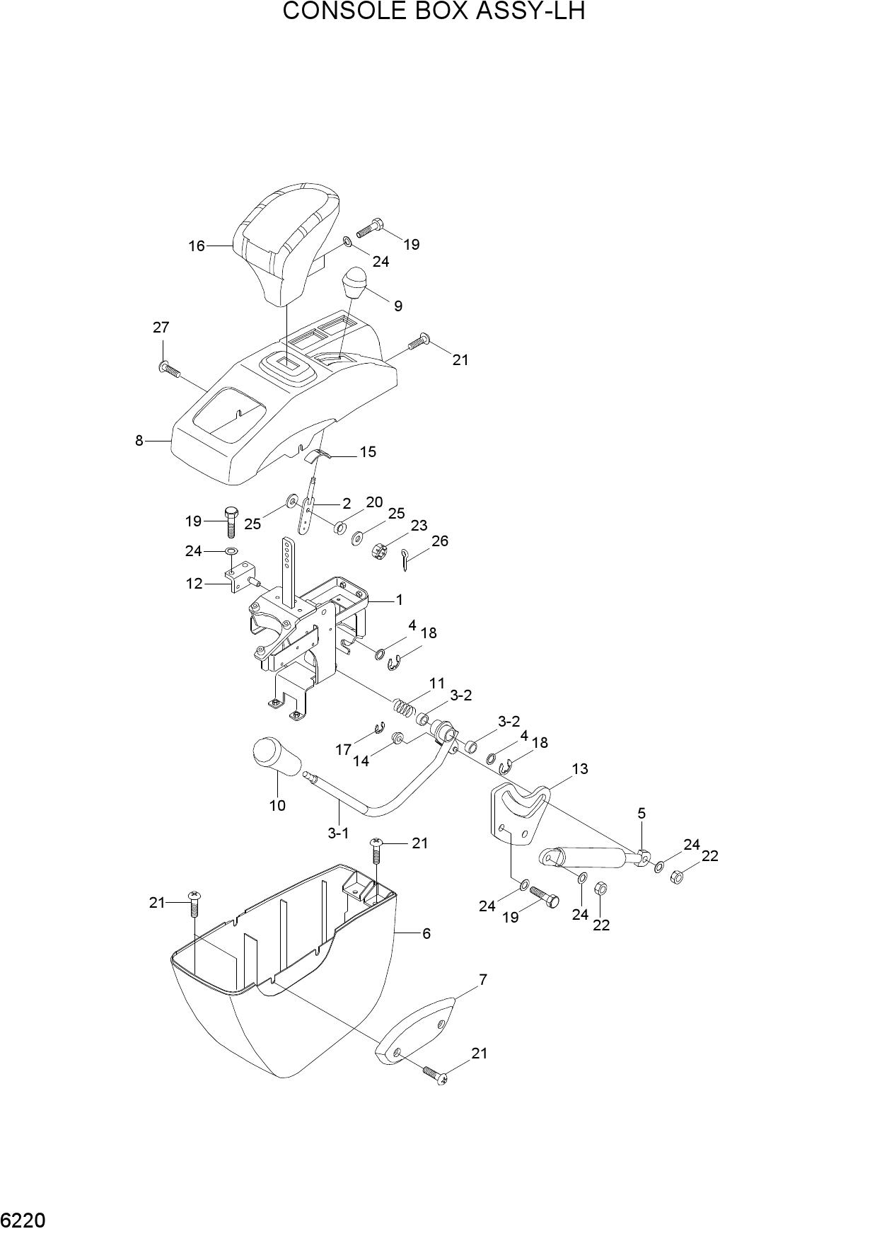 CONSOLE BOX ASSY-LH