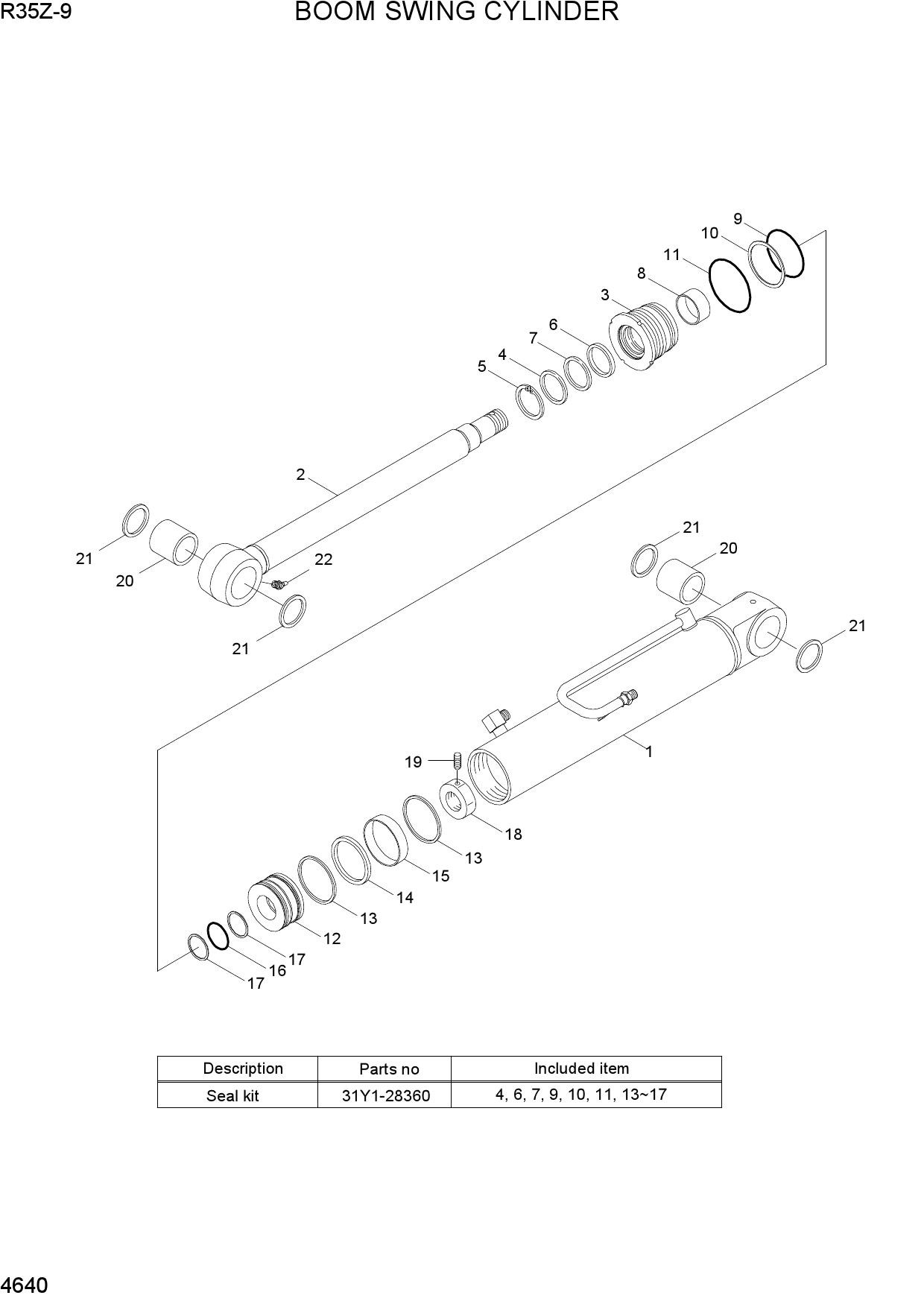 BOOM SWING CYLINDER