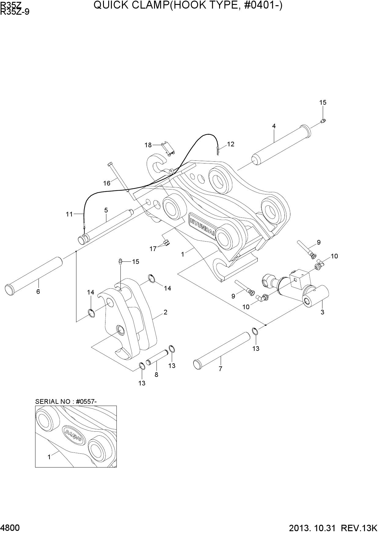 QUICK CLAMP ASSY(HOOK TYPE, #0401-)