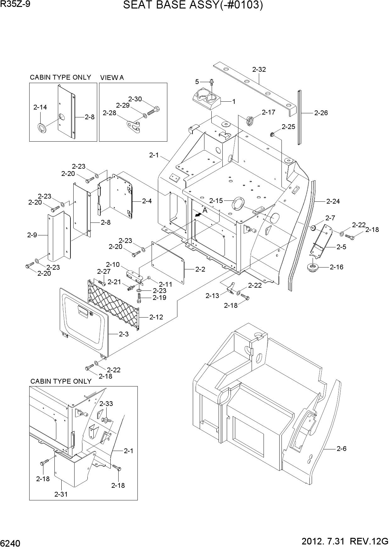 SEAT BASE ASSY(-#0103)