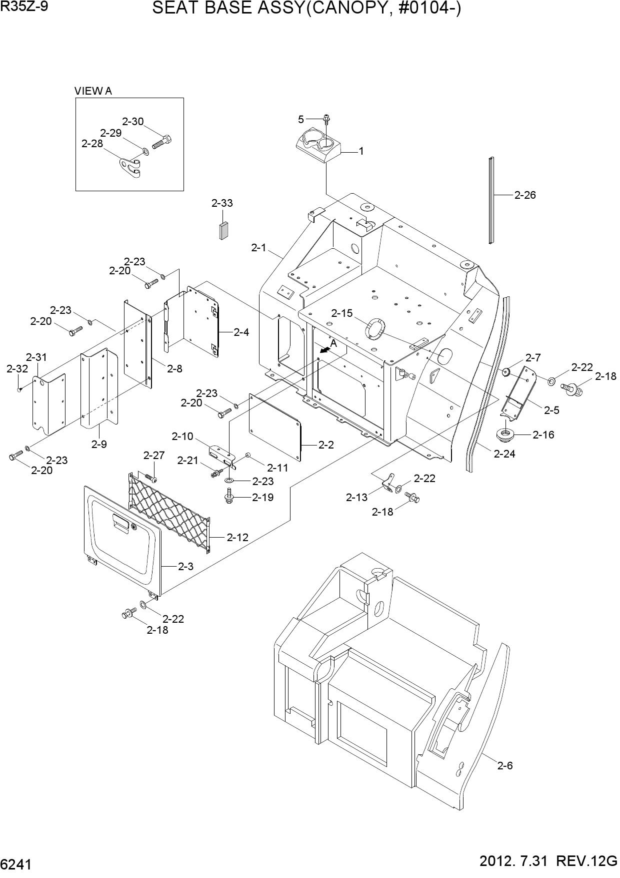 SEAT BASE ASSY(CANOPY, #0104-)