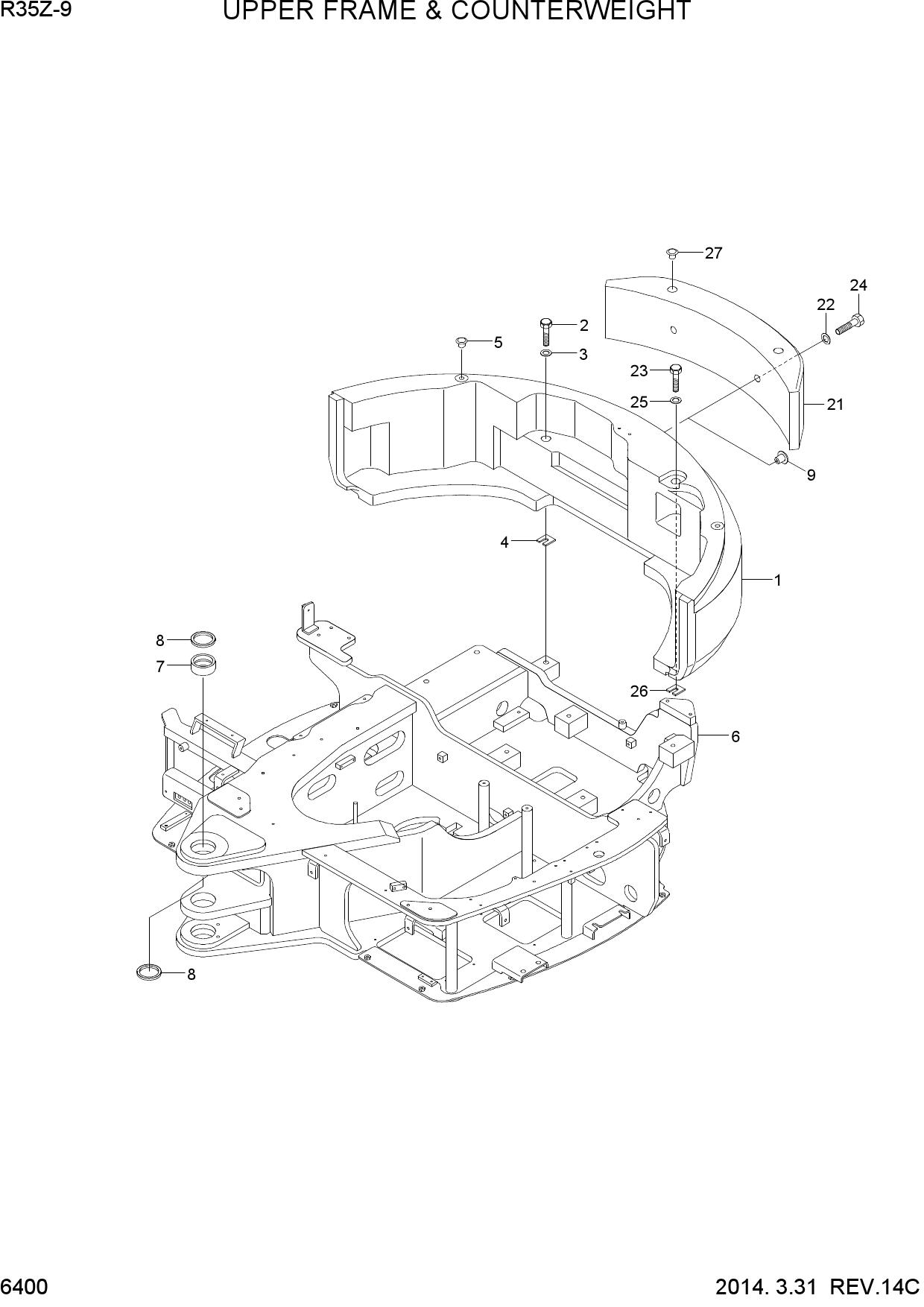 UPPER FRAME & COUNTERWEIGHT