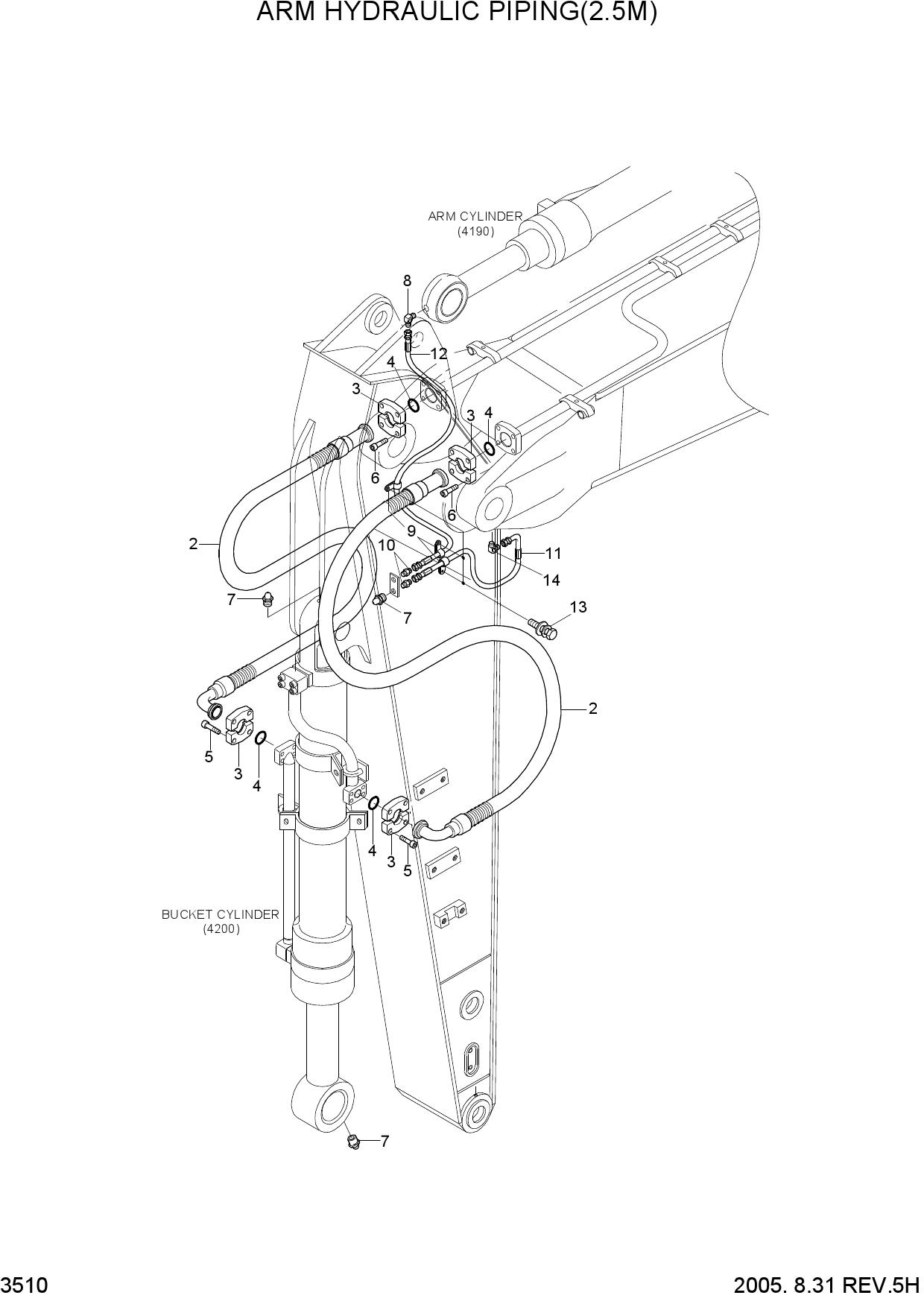 ARM HYDRAULIC PIPING(2.5M)