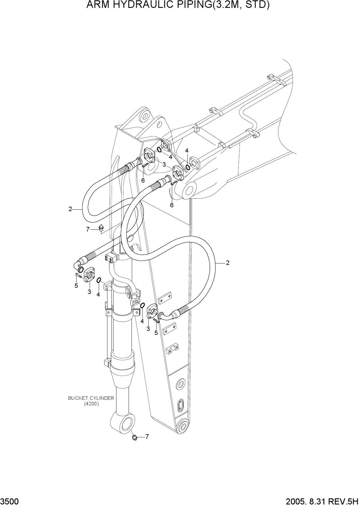 ARM HYDRAULIC PIPING(3.2M, STD)