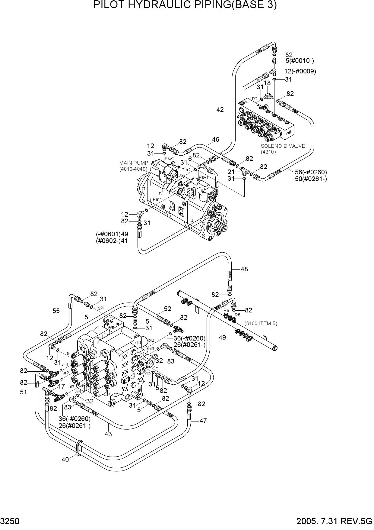 PILOT HYDRAULIC PIPING(BASE 3)