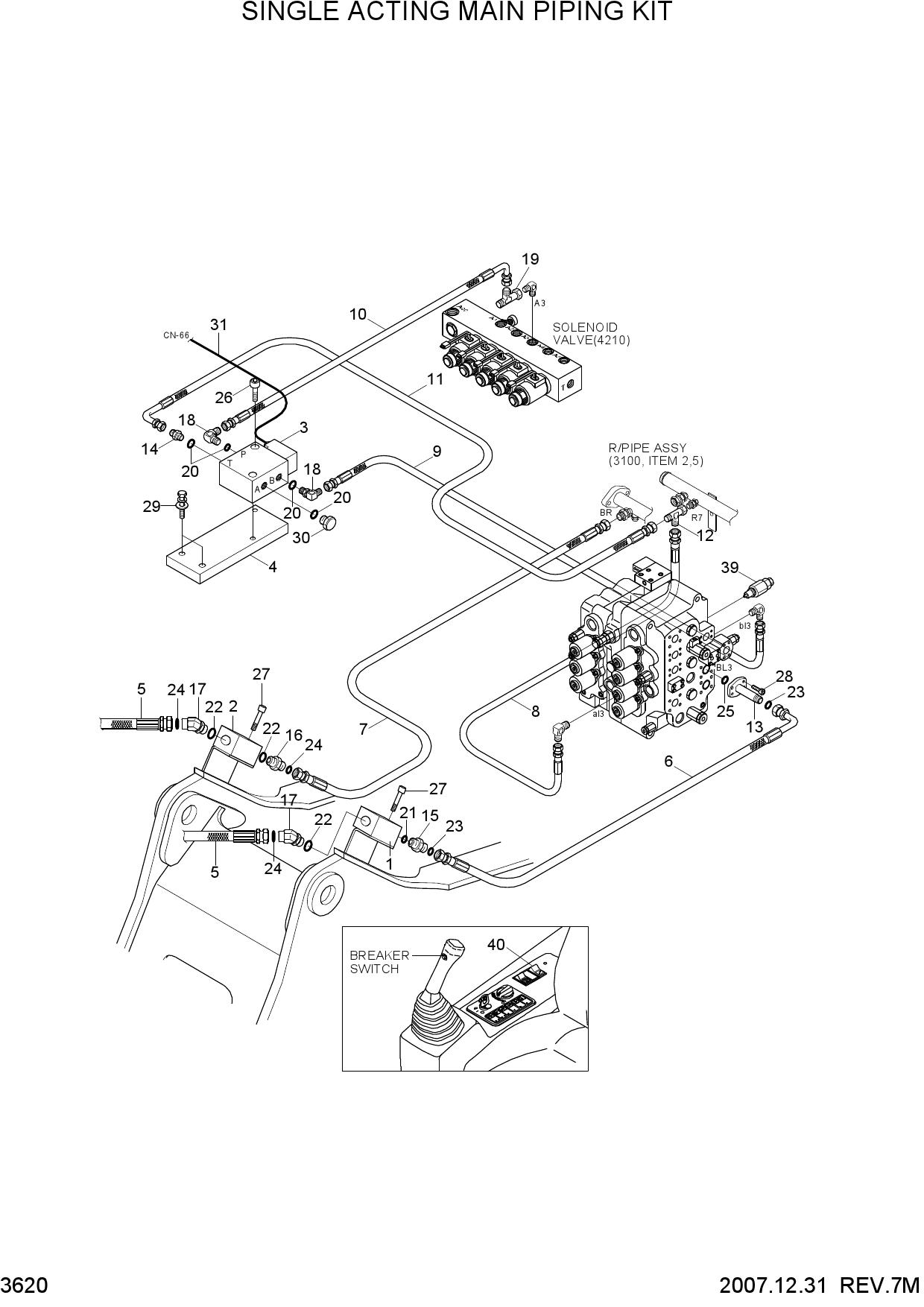 SINGLE ACTING MAIN PIPING KIT