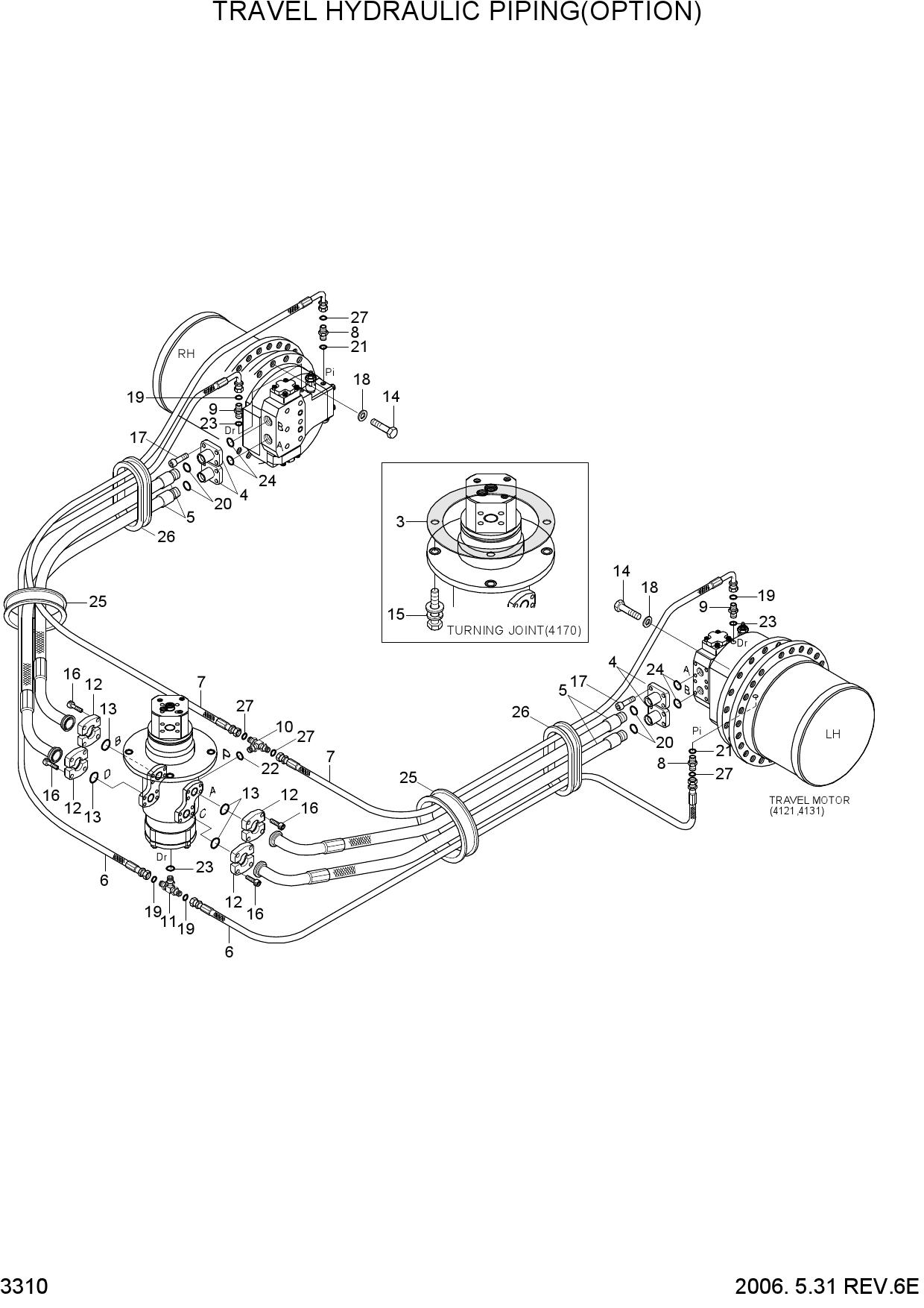 TRAVEL HYDRAULIC PIPING(OPT)
