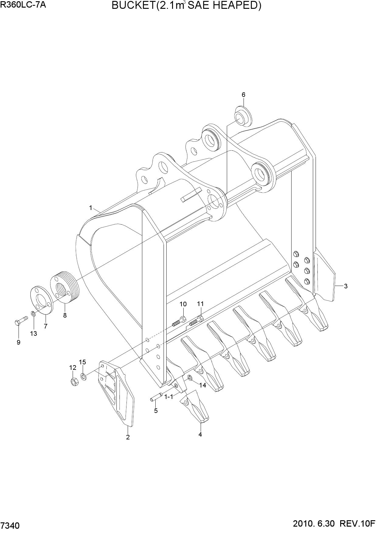 BUCKET(2.1M3 SAE HEAPED)