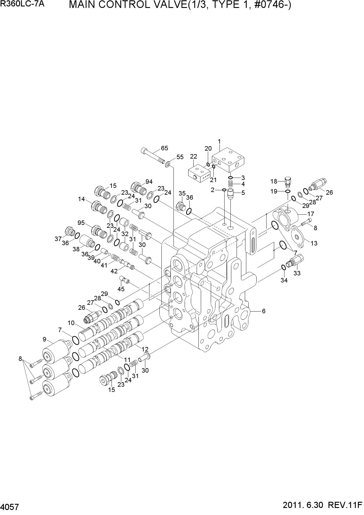 MAIN CONTROL VALVE(1/3, TYPE 1, #0746-)
