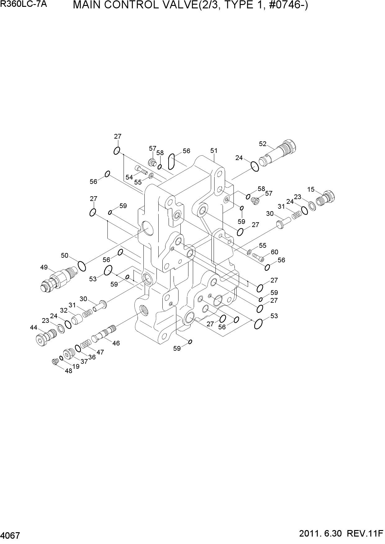 MAIN CONTROL VALVE(2/3, TYPE 1, #0746-)