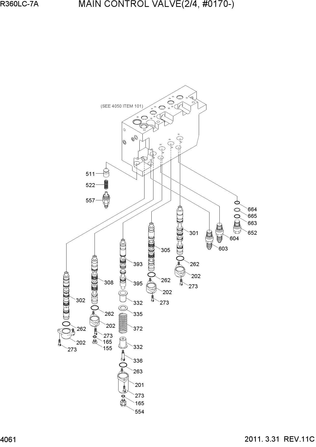 MAIN CONTROL VALVE(2/4, TYPE 2, #0170-)