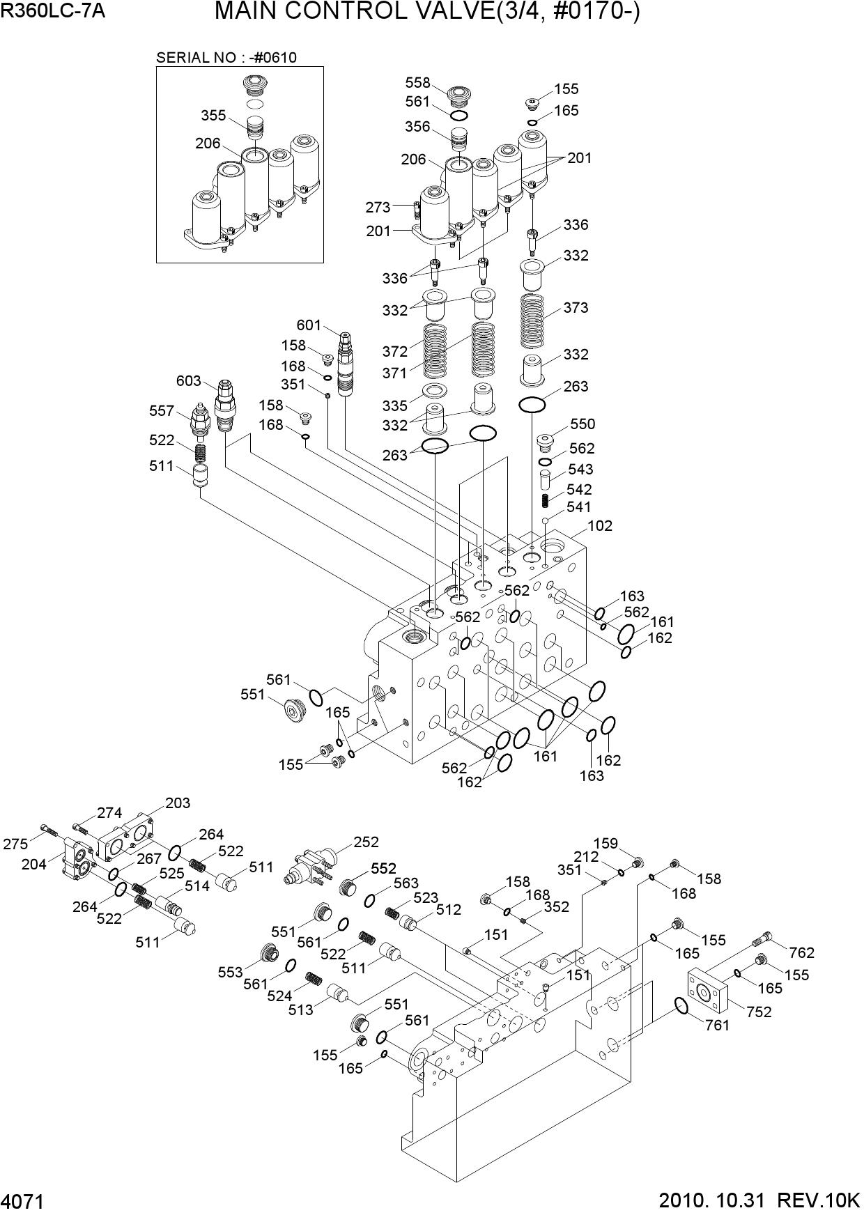 MAIN CONTROL VALVE(3/4, TYPE 2, #0170-)