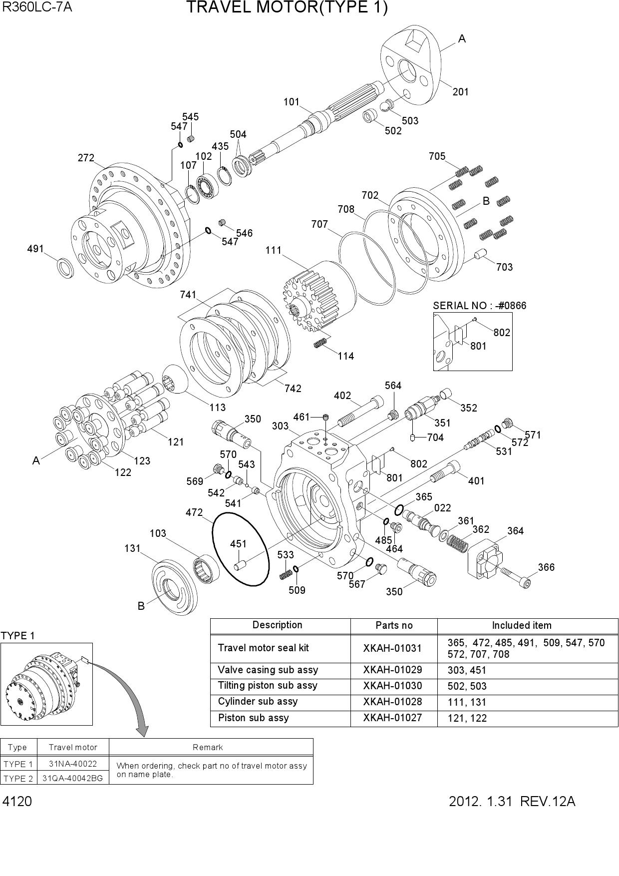 TRAVEL MOTOR(TYPE 1)