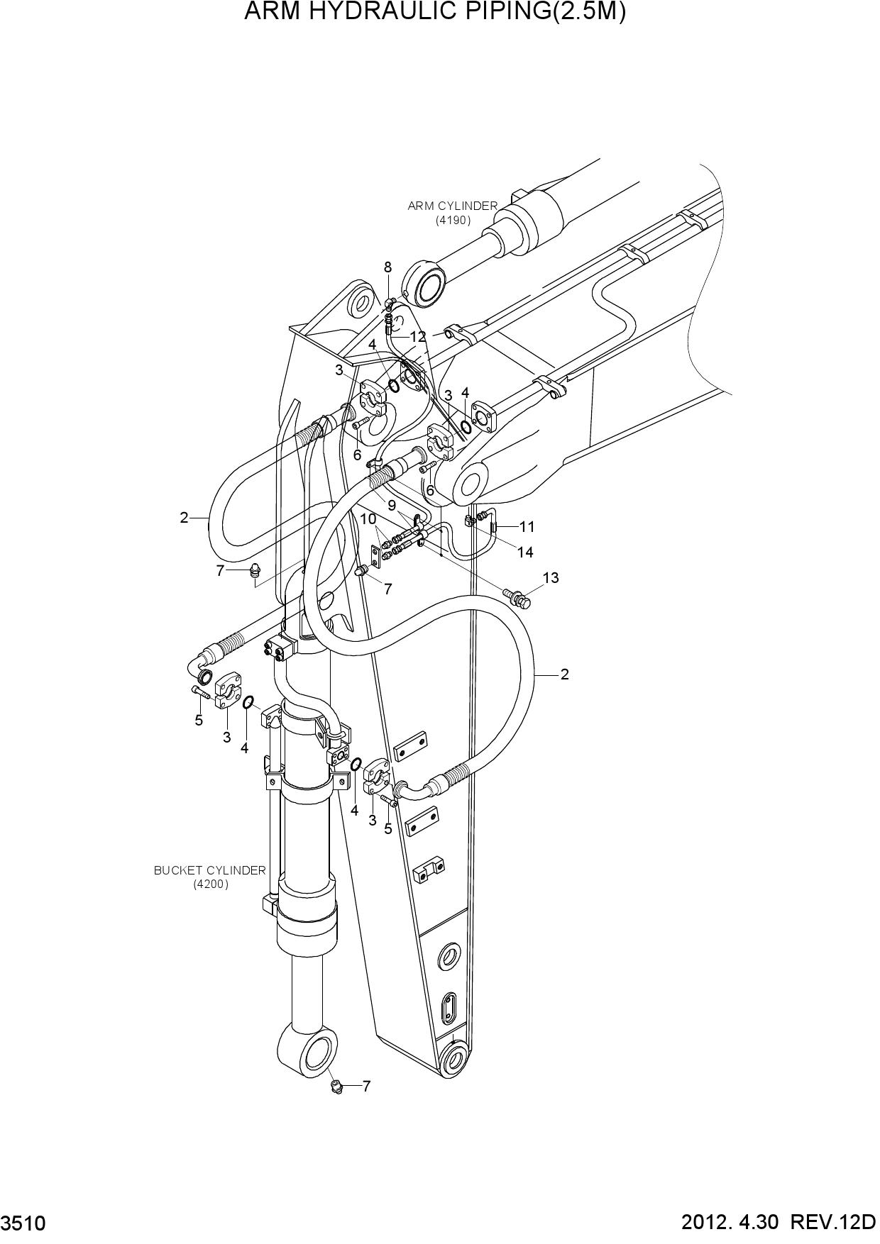 ARM HYDRAULIC PIPING(2.5M)