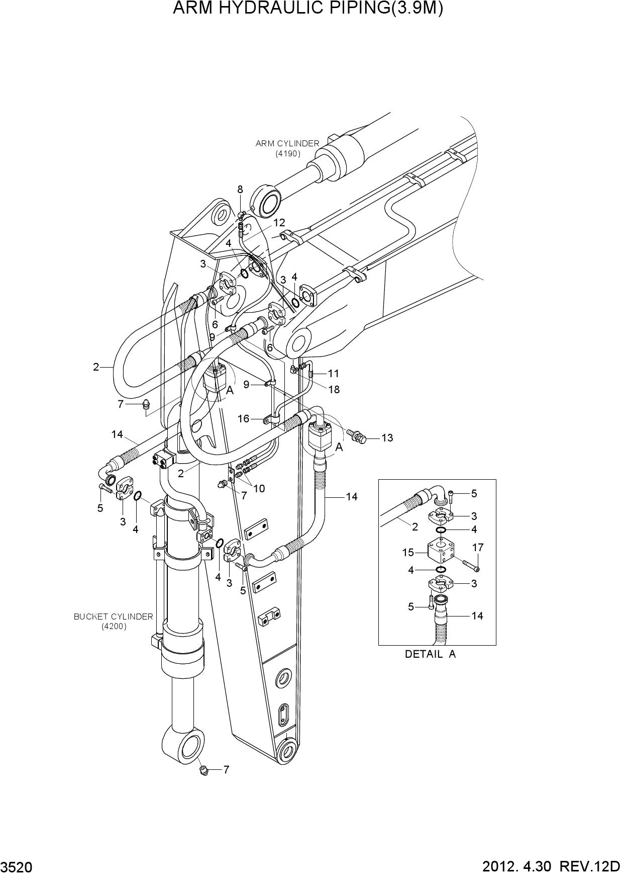 ARM HYDRAULIC PIPING(3.9M)