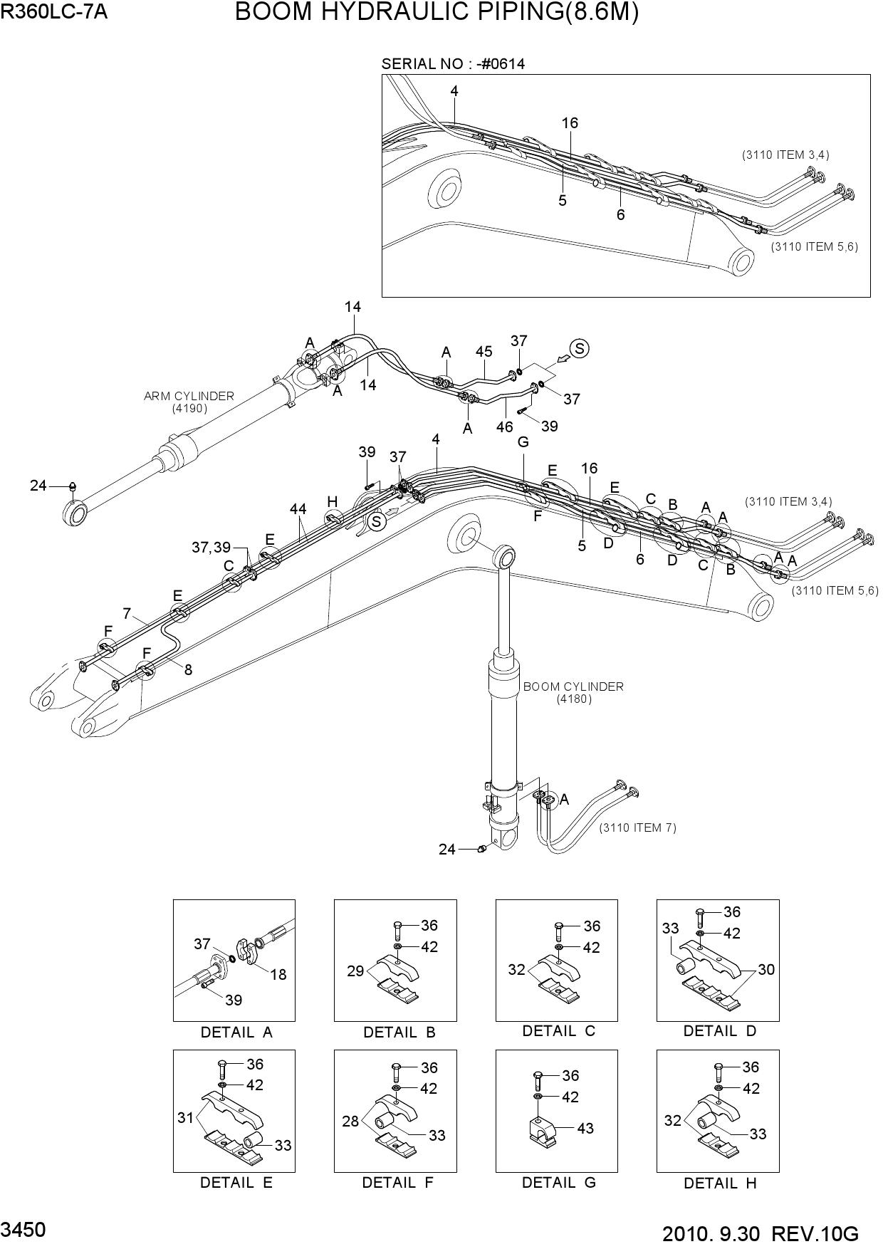 BOOM HYDRAULIC PIPING(8.6M)