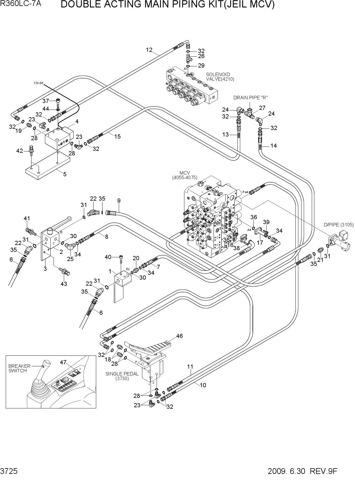 DOUBLE ACTING MAIN PIP KIT(MCV TYPE 3)