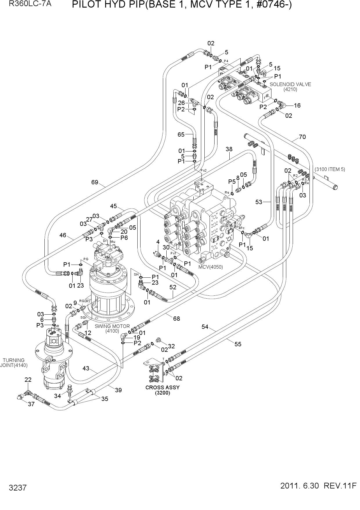 PILOT HYD PIP(BASE 1,MCV TYPE1,#0746-)