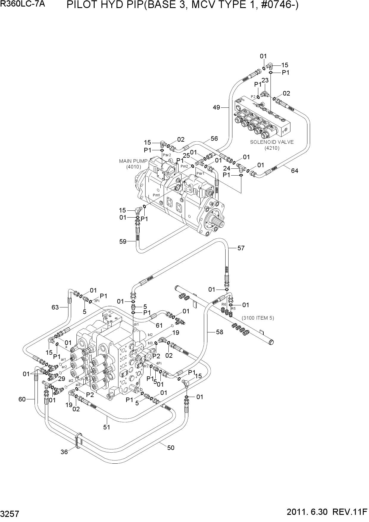 PILOT HYD PIP(BASE 3,MCV TYPE1,#0746-)