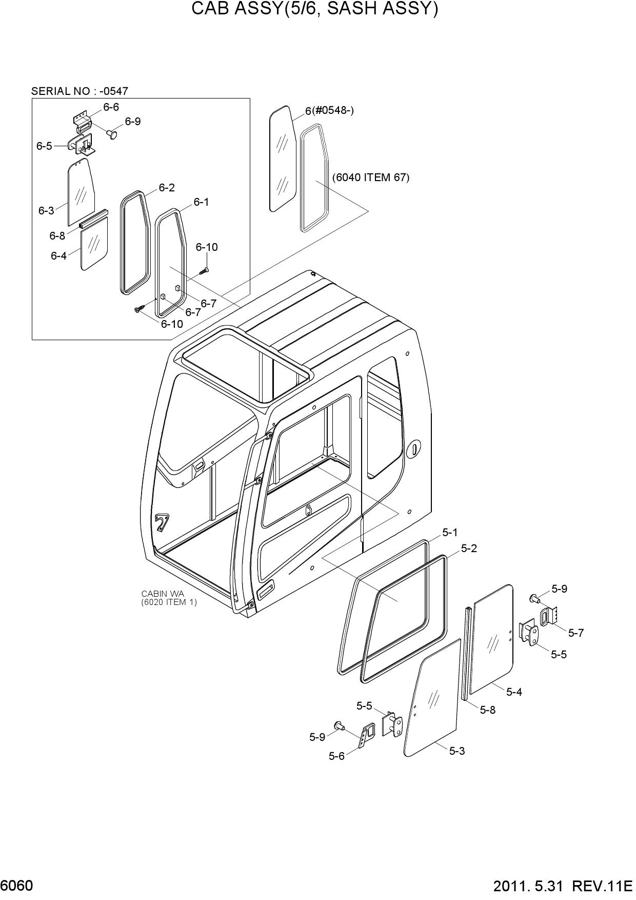 CAB ASSY(5/6, SASH ASSY)