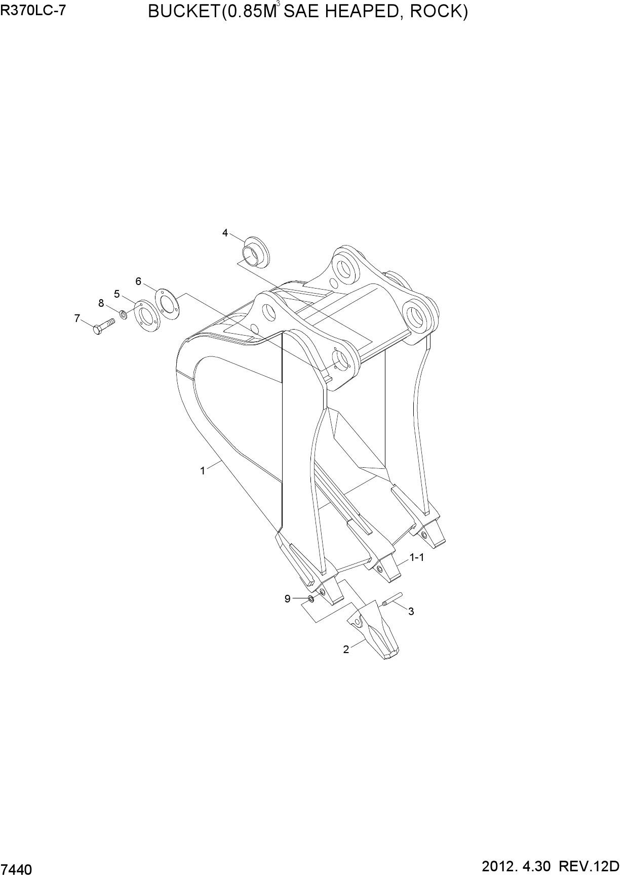 BUCKET(0.85M3 SAE HEAPED, ROCK)