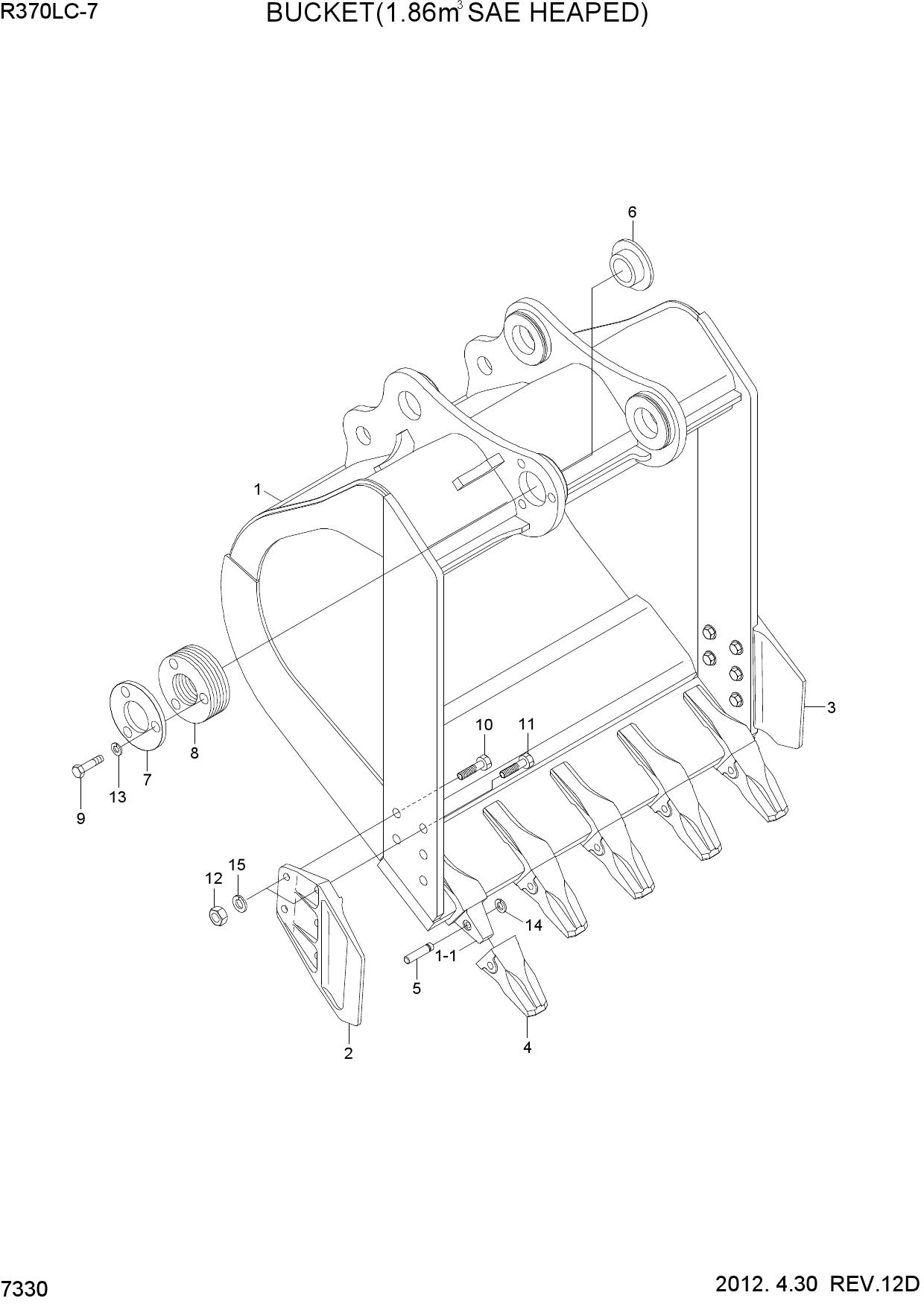 BUCKET(1.86M3 SAE HEAPED)