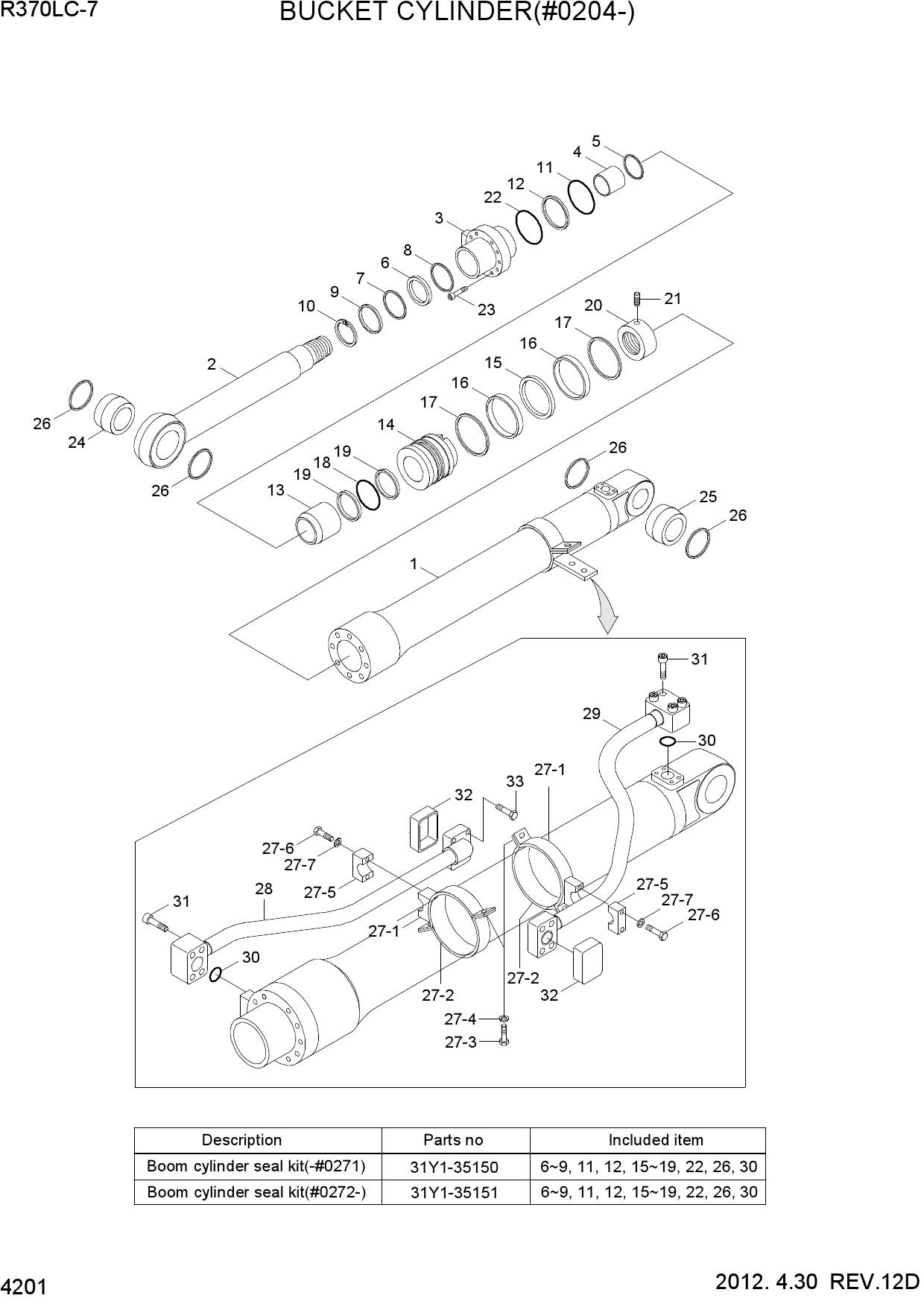 BUCKET CYLINDER(#0204-)