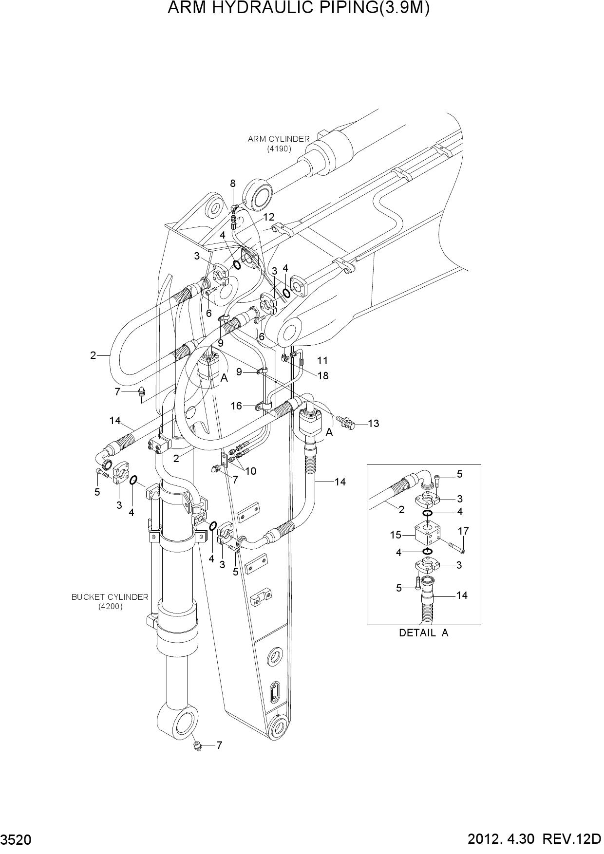 ARM HYDRAULIC PIPING(3.9M)