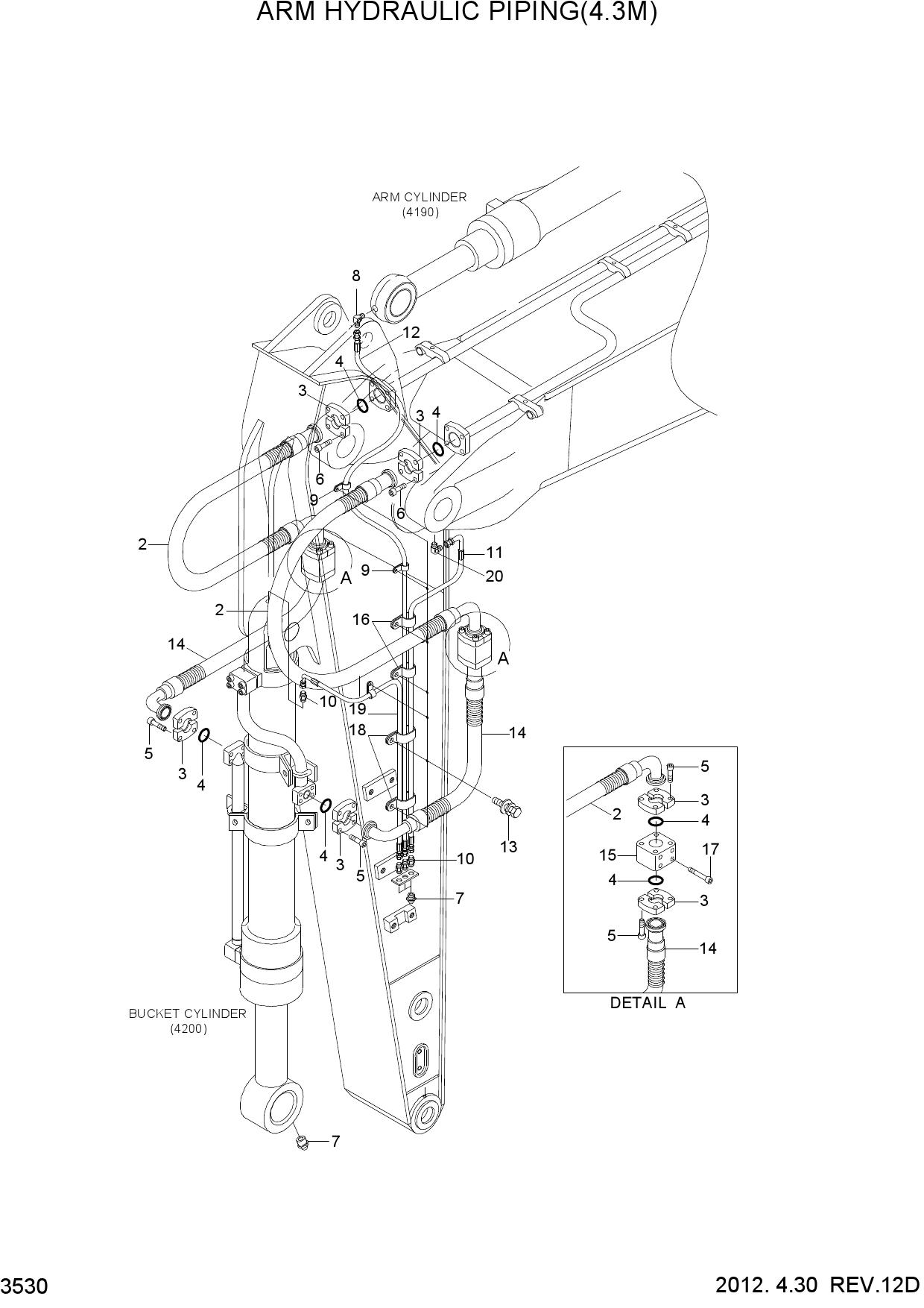 ARM HYDRAULIC PIPING(4.3M)