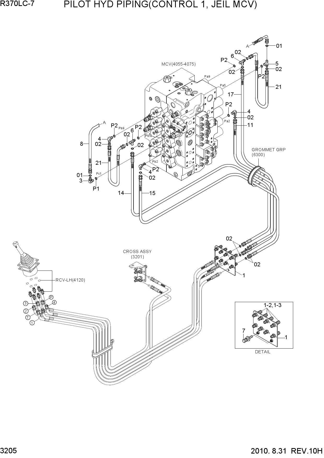 PILOT HYD PIPING(CONTROL 1, JEIL MCV)