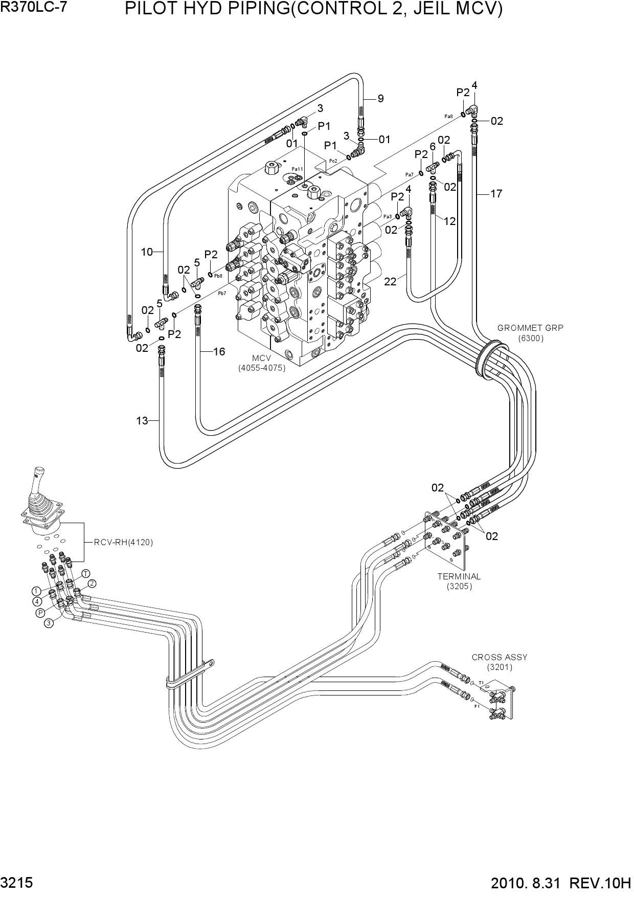 PILOT HYD PIPING(CONTROL 2, JEIL MCV)