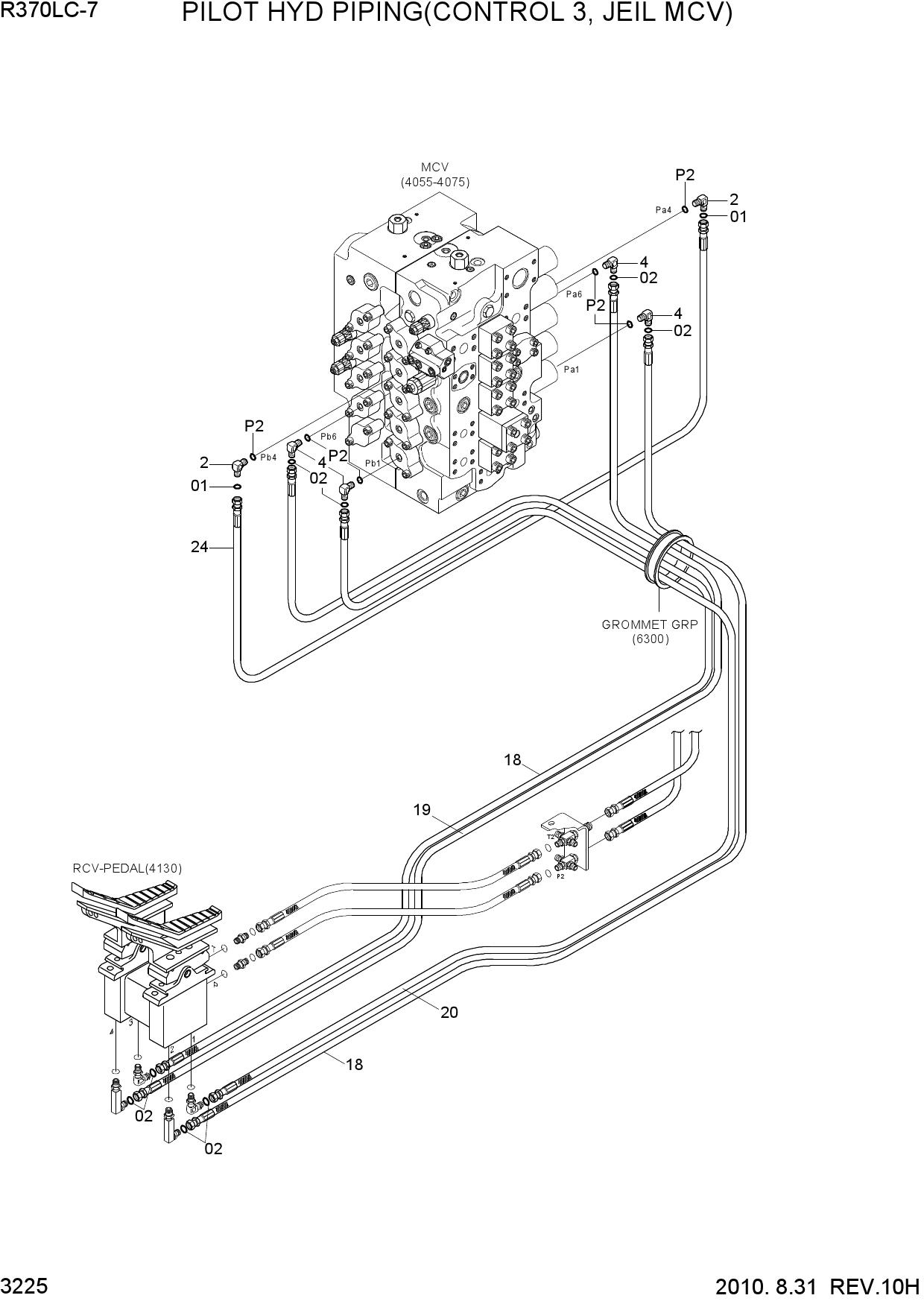 PILOT HYD PIPING(CONTROL 3, JEIL MCV)