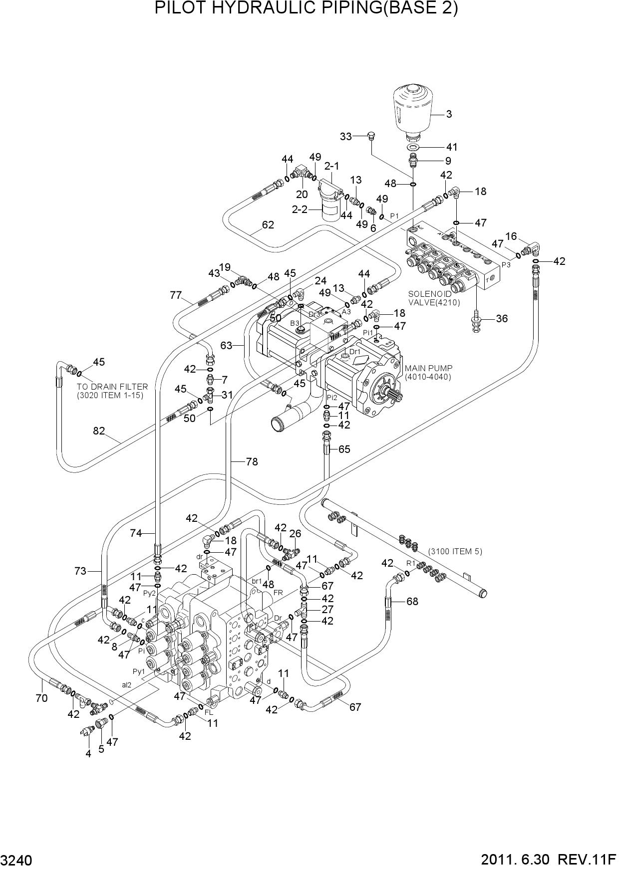 PILOT HYDRAULIC PIPING(BASE 2)