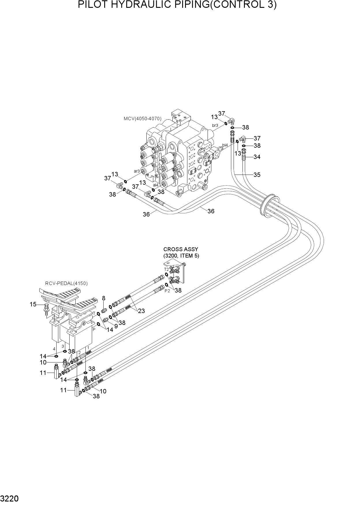 PILOT HYDRAULIC PIPING(CONTROL 3)