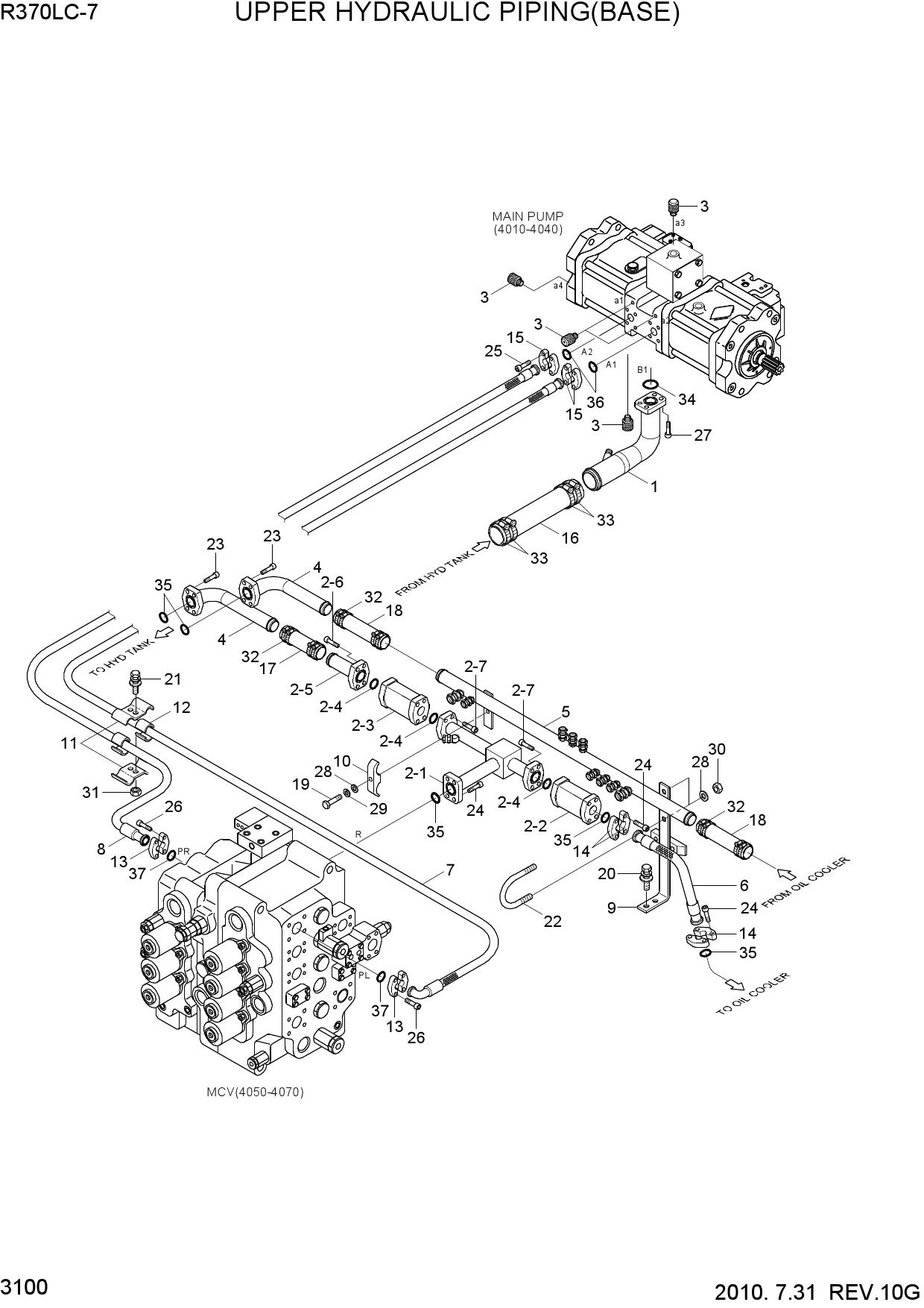 UPPER HYDRAULIC PIPING(BASE)