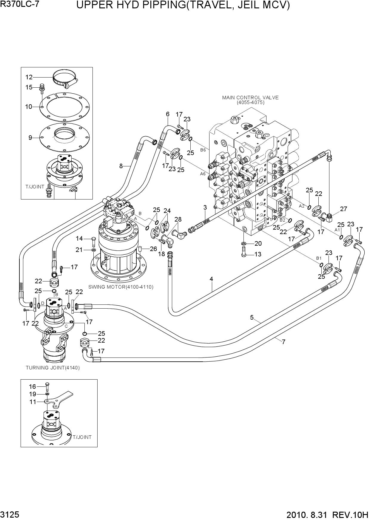 UPPER HYDRAULIC PIPING(TRAVEL, JEIL MCV)