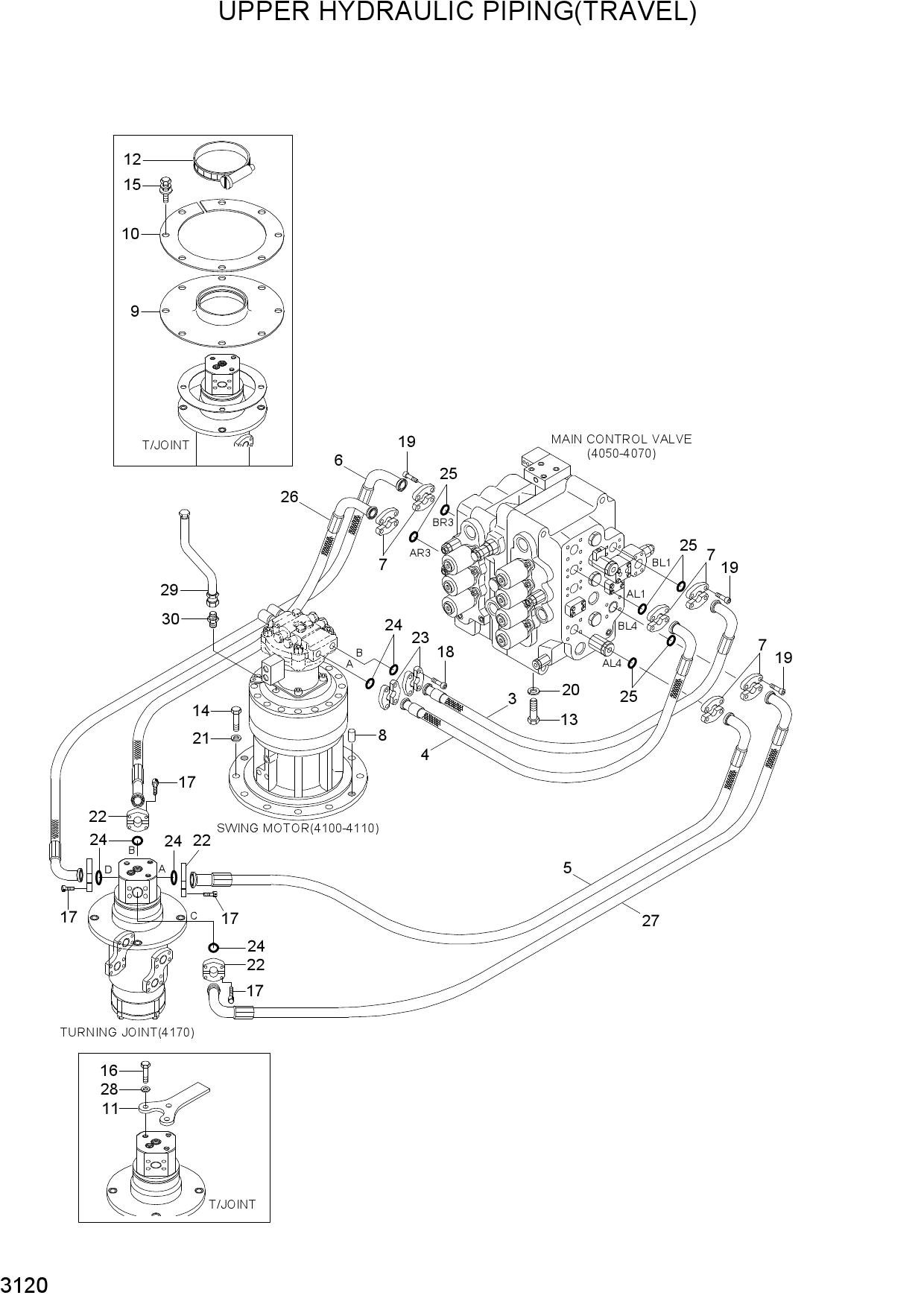 UPPER HYDRAULIC PIPING(TRAVEL)