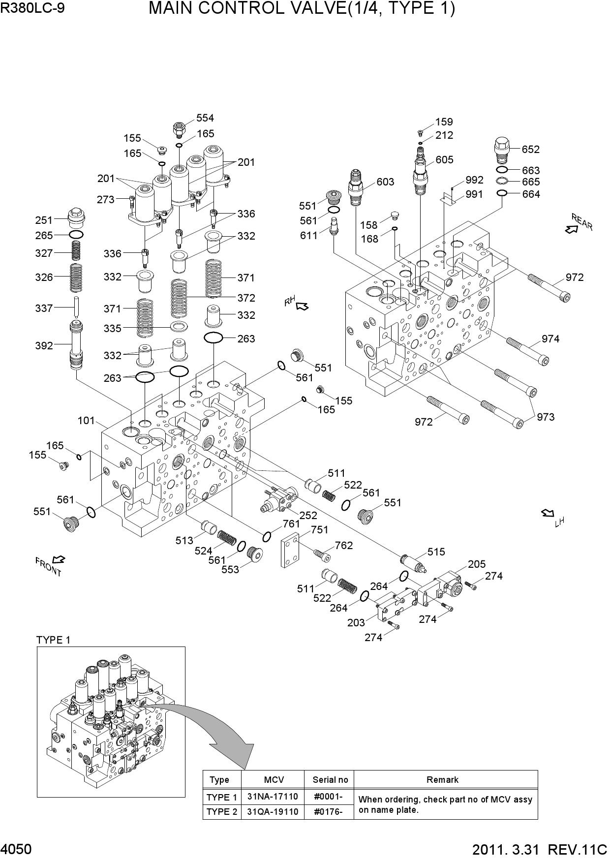MAIN CONTROL VALVE(1/4, TYPE 1)