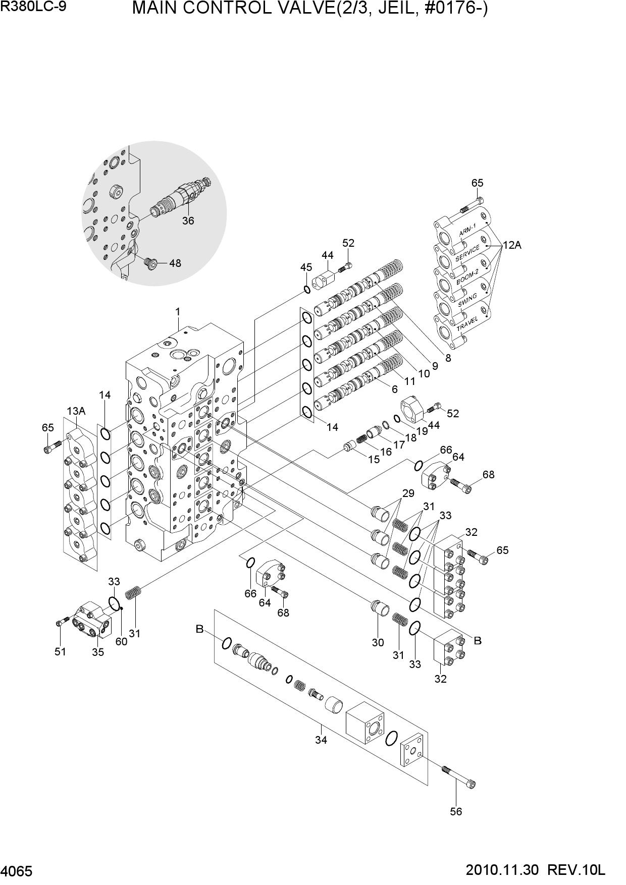 MAIN CONTROL VALVE(2/3, TYPE 2, #0176-)