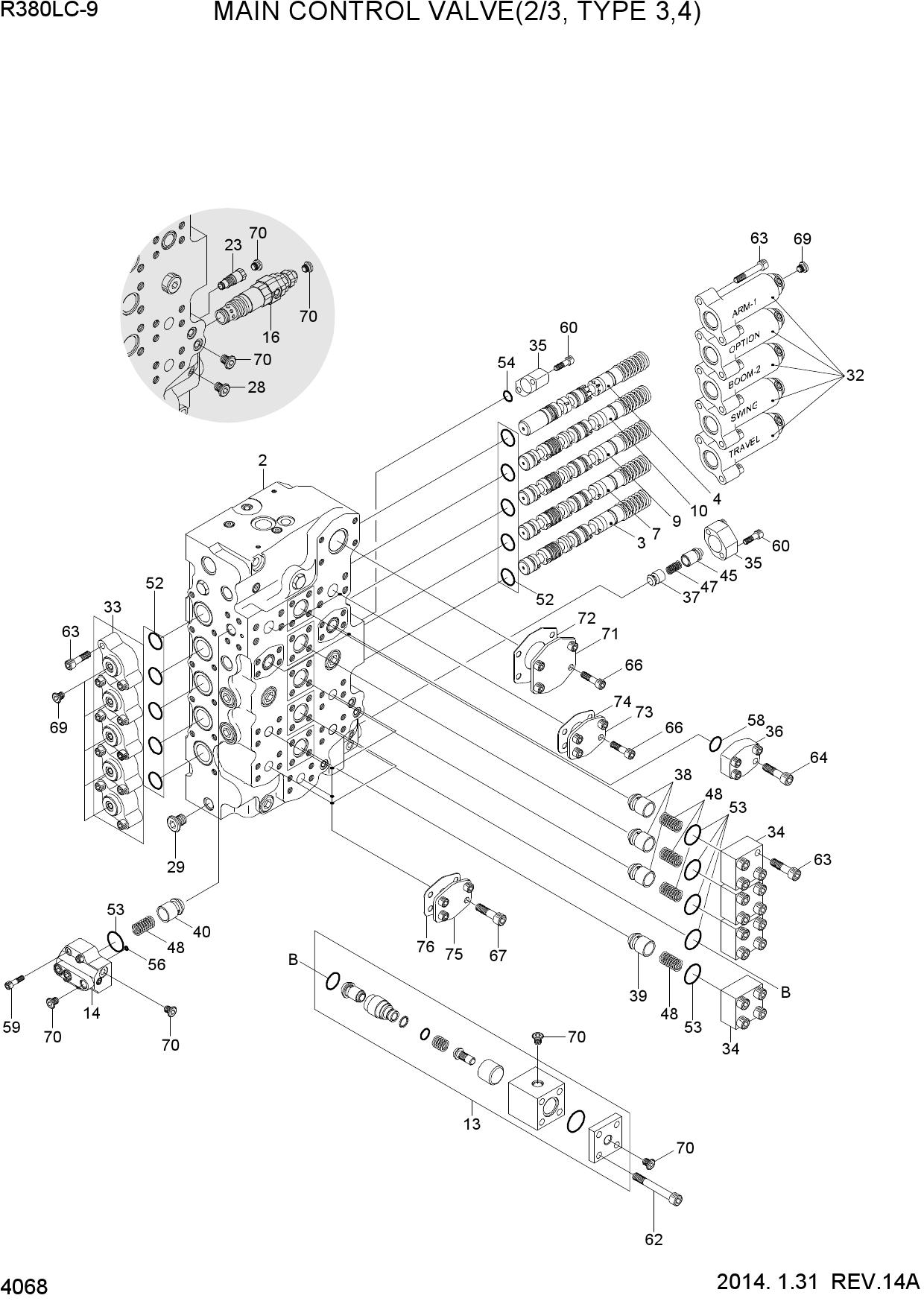 MAIN CONTROL VALVE(2/3, TYPE 3,4)