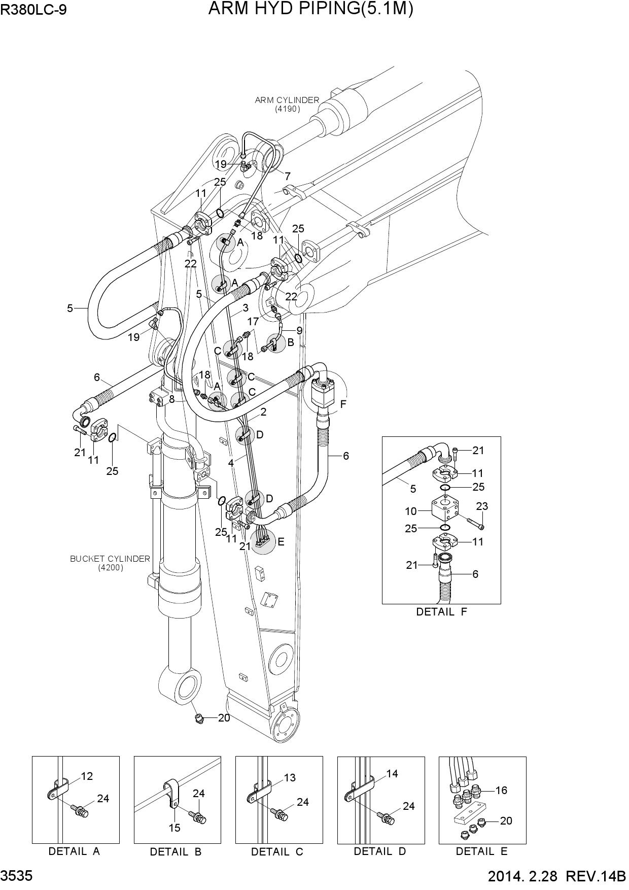 ARM HYDRAULIC PIPING(5.1M, SUPER LONG)
