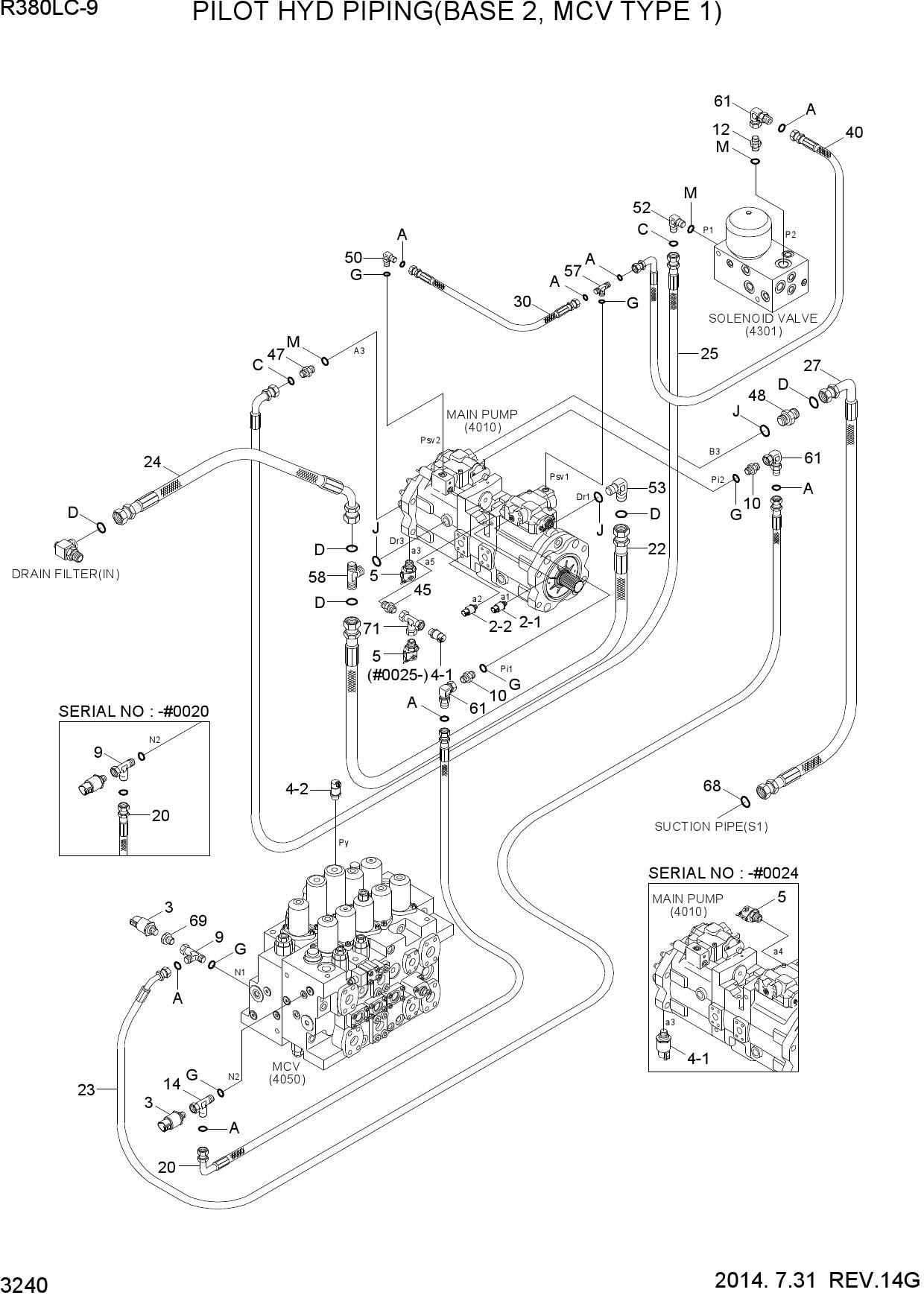 PILOT HYD PIPING(BASE 2, MCV TYPE 1)