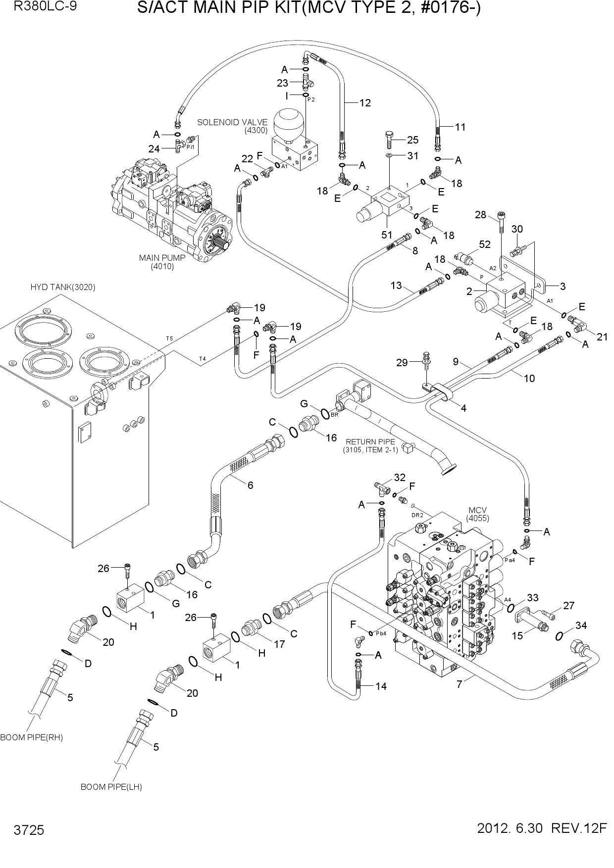 S/ACT MAIN PIP KIT(MCV TYPE 2, #0176-)
