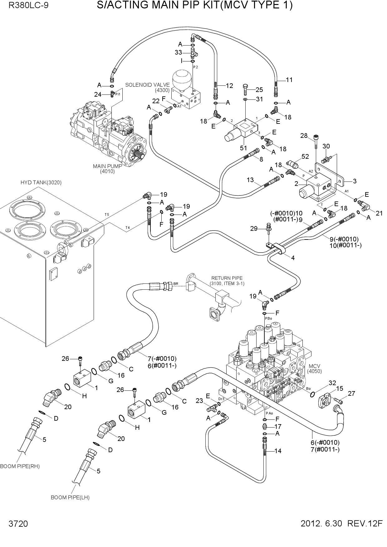 S/ACTING MAIN PIP KIT(MCV TYPE 1)