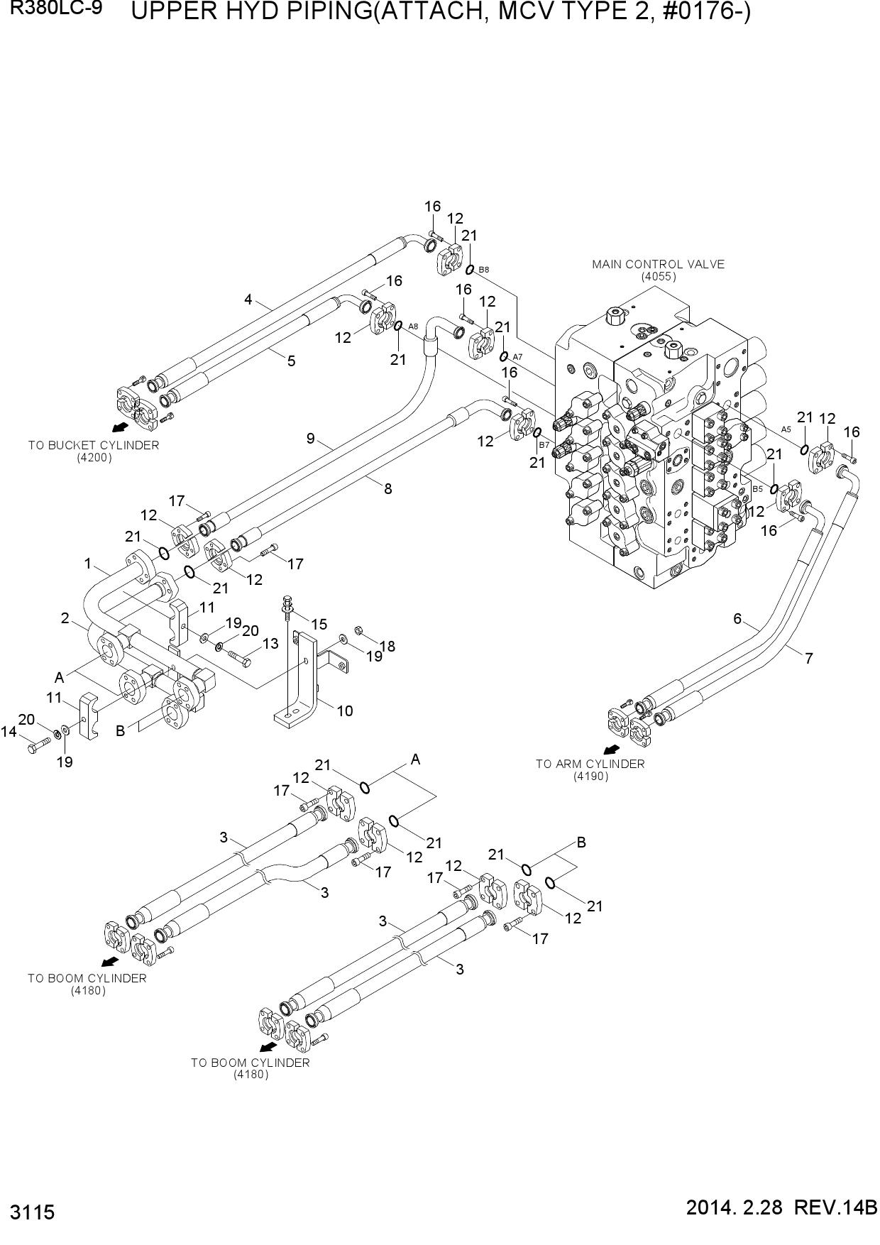 UPPER HYD PIP(ATTACH,MCV TYPE 2,#0176-)