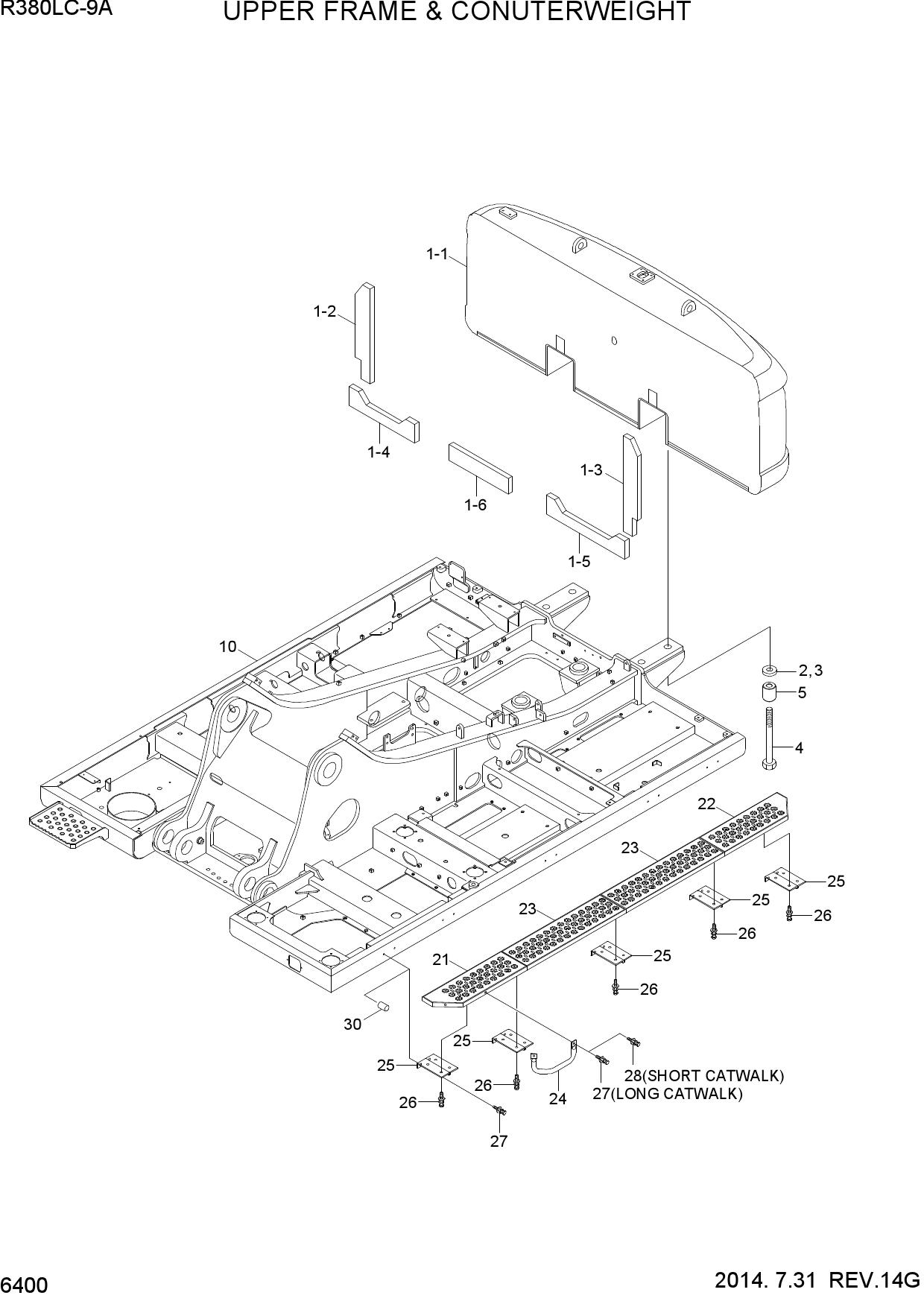 UPPER FRAME & COUNTERWEIGHT
