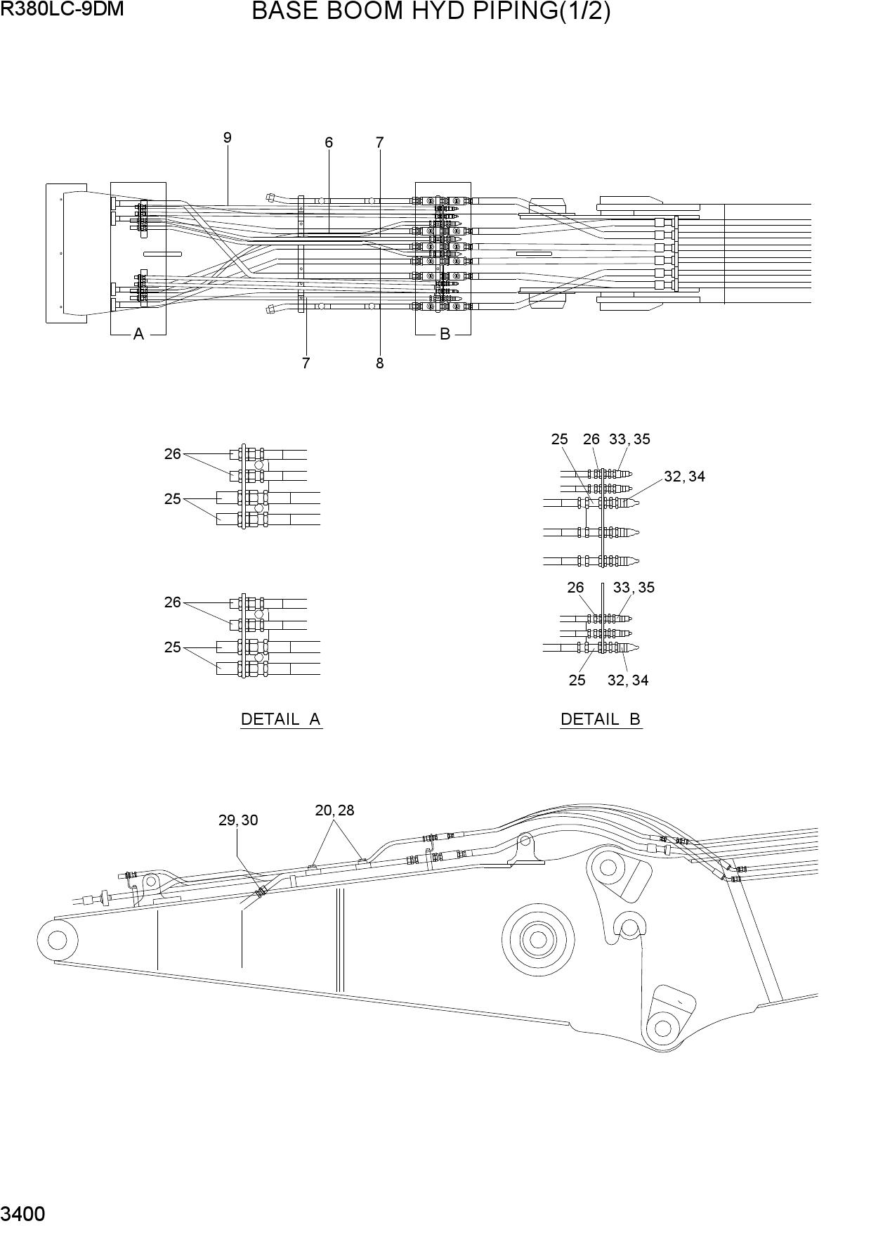 BASE BOOM HYD PIPING(1/2)