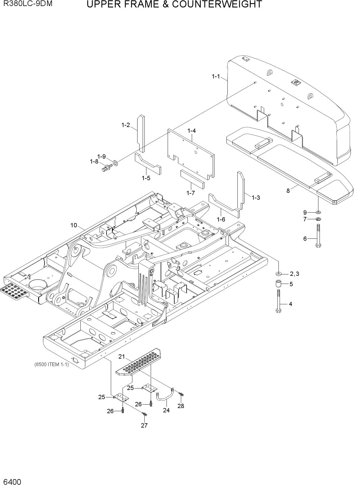 UPPER FRAME & COUNTERWEIGHT