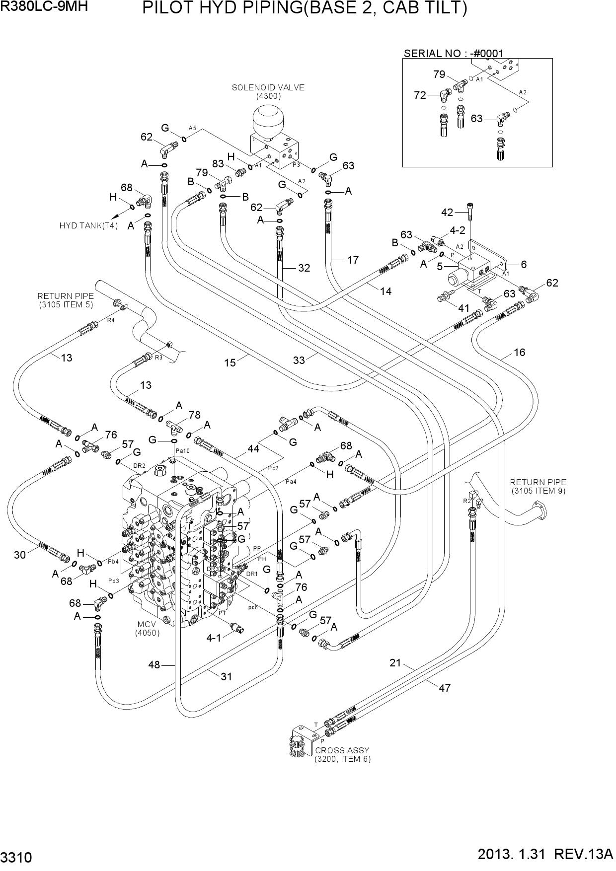 PILOT HYD PIPING(BASE 2, T/CAB, STD)
