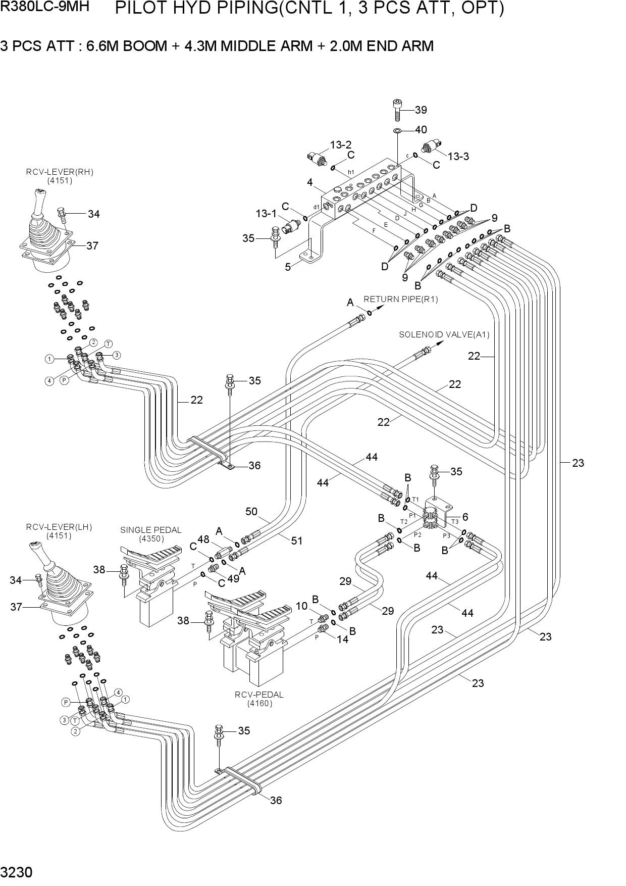 PILOT HYD PIPING(CNTL 1, 3 PCS ATT, OPT)